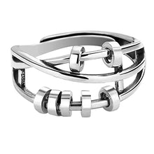Load image into Gallery viewer, STJERNES s925 Sterling Silver Anti Anxiety Rings For Women girls，Adjustable Stacking Spinning Worry Ring，Jewelry Gift for Best Friends
