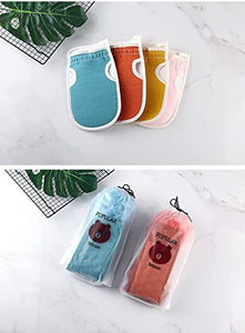 Exfoliating Mitts Microdermabrasion at Home, Loofah Back Scrubber Soft Infused Shower Scrubber Exfoliating Gloves Visibly Lift Away Dead Skin Exfoliating Loofah Back Scrubber for Shower 3 Pcs