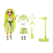 Load image into Gallery viewer, Rainbow High Karma Nichols – Neon Green Fashion Doll with 2 Doll Outfits to Mix &amp; Match and Doll Accessories, Great Gift for Kids 6-12 Years Old
