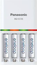 Load image into Gallery viewer, Panasonic BQ-CC55SBA "Advanced" eneloop Individual Battery 3 Hour Quick Charger with 4 LED Charge Indicator Lights, White
