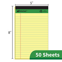 Load image into Gallery viewer, KAISA Legal Pad Writing Pads, Legal Ruled 5"x8" 50 sheets Perforated Recycled Paper Write Pad Notepad, Yellow/Canary(12pads), KSU-5675
