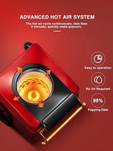 Load image into Gallery viewer, Ke- Popcorn Maker, 1200W Hot Air Popcorn Machine, Household Retro Popcorn Popper with Measuring Cup and ETL Certification, No Oil Needed BPA Free, for Party, Christmas, and Movie Nights, Red
