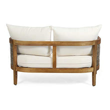 Load image into Gallery viewer, CHRISTOPHER KNIGHT HOME Burchett Outdoor 4pc Chat Set - Acacia Wood and Wicker - Teak/Mixed Brown/Beige

