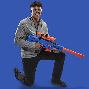 NERF Fortnite BASR-R Bolt Action Blaster -- Includes 3 Bush Targets, Removable Scope, Removable 6-Dart Clip, 6 Official Elite Darts