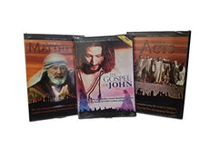 Load image into Gallery viewer, The Visual Bible-Matthew, John, and Acts-3 Books of the Bible-5 Disc Set Over 10 Hours of the Bible in Action-Holy Bible-Bible Stories-Jesus Birth-Baptism of Jesus-Jesus of Nazareth-Pentecost-St. James-Judas-Healing-Salvation-The Holy Spirit-St. Stephen
