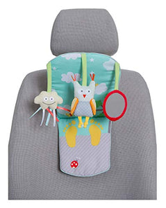 Taf Toys Play & Kick Car Seat Toy | Baby’s Activity & Entertaining Center, for Easier Drive and Easier Parenting, Soft Colors to Keep Baby Calm, Lights & Musical, Baby Safe Mirror, Detachable
