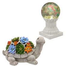 Load image into Gallery viewer, Bundle of Solar Turtle and Gazing Ball om Column

