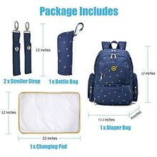 Load image into Gallery viewer, Qimiaobaby Multi-function Baby Diaper Bag Backpack with Changing Pad and Portable Insulated Pocket (Blue dots)
