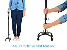 Load image into Gallery viewer, NOVA Medical Products Heavy Duty Quad Cane with Large Base, Black, 4.5 Pound (5710BK)
