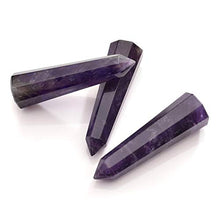 Load image into Gallery viewer, CrystalTears 3pcs 2.4" Healing Crystal Points Wands Natural Amethyst Rose Quartz Green Aventurine Crystal Wand Polished Tumbled Chakra Stone for Home Decor Reiki Healing

