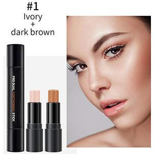 ONLYOILY Contour Stick,Concealer Contour Highlighter Stick,Cruelty Free Makeup,double-end face concealer contouring sticks cream, Waterproof Professional Makeup Cream Contour Stick Halloween (01)