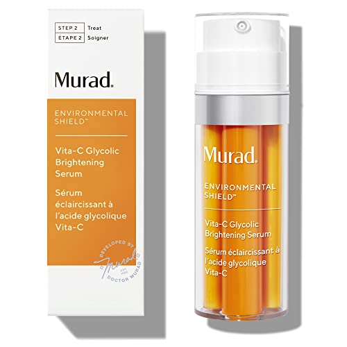 Murad Environmental Shield Vita-C Glycolic Brightening Serum - Vitamin C Face Serum - Gold Stabilized Vitamin C Serum for Face with Glycolic Acid - Skin Brightening Serum for Face, 1.0 Fl Oz…