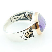 Load image into Gallery viewer, KAR 925K Stamped Sterling Silver Amethyst Zircon Men&#39;s Ring K41F (9)
