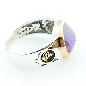 KAR 925K Stamped Sterling Silver Amethyst Zircon Men's Ring K41F (9)