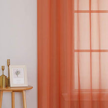 Load image into Gallery viewer, Patio Door Sheer Curtain Panels - Ceiling to Floor Extra Long Voile Drape Curtains Window Treatment for Sliding Glass Door (Burnt Orange,2 Pieces,W 54 x L 95 inches)
