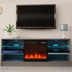 Meble Furniture Manhattan Electric Fireplace Modern 58" TV Stand