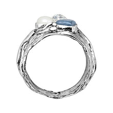 Load image into Gallery viewer, Silpada 'Summer Sky' 5-5.5 mm Freshwater Cultured Pearl, Natural Kyanite, Moonstone Ring in Sterling Silver Size 9
