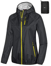 Load image into Gallery viewer, Little Donkey Andy Women&#39;s Waterproof Cycling Bike Jacket with Hood, Running Rain Jacket, Windbreaker, Ultralight Packable Black Size L
