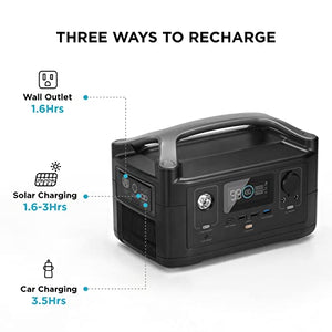 EF ECOFLOW RIVER 288Wh Portable Power Station,3 x 600W(Peak 1200W) AC Outlets & LED Flashlight, Fast Charging Silent Solar Generator (Solar Panel Optional) for Emergencies Home Outdoor Camping RV