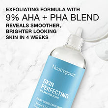Load image into Gallery viewer, Neutrogena Skin Perfecting Daily Liquid Facial Exfoliant with 9% AHA/PHA Blend for Normal &amp; Combination Skin, Smoothing &amp; Brightening Leave-On Exfoliator, Oil- &amp; Fragrance-Free, 4 fl. oz
