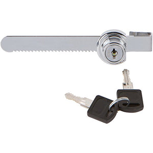 Sliding Glass Door Ratchet Lock with Chrome Finish, Keyed Alike Showcase Display