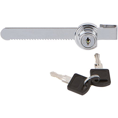 Sliding Glass Door Ratchet Lock with Chrome Finish, Keyed Alike Showcase Display