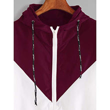 Load image into Gallery viewer, perfectCOCO Sport Coat Women Long Sleeve Patchwork Thin Jacket Hooded Zipper Outwear Hoodie Sweatshirt Red
