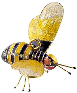 Kubla Crafts Cloisonne Articulated Enamel Bumblebee Christmas Ornament, Accented with Austrian Crystals, 2.75 Inches Wide