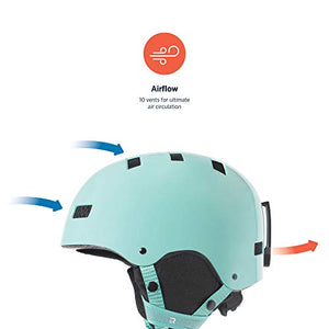 Retrospec Traverse H1 Ski & Snowboard Helmet, Convertible to Bike/Skate, Teal Gloss, Small (51-55cm)