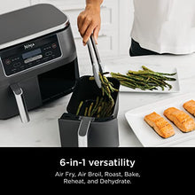 Load image into Gallery viewer, Ninja DZ201 Foodi 8 Quart 6-in-1 DualZone 2-Basket Air Fryer with 2 Independent Frying Baskets, Match Cook &amp; Smart Finish to Roast, Broil, Dehydrate &amp; More for Quick, Easy Meals, Grey
