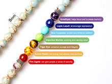 Load image into Gallery viewer, Addmluck Mala Beads,8mm Beads Chakra Stones Necklace for Women Men Gemstone Beads Anxiety Bracelet(Mala Chakra Healing)
