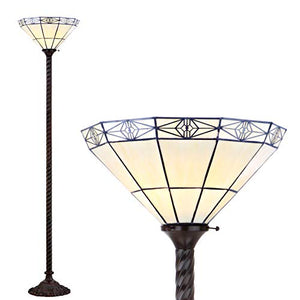 JONATHAN Y JYL8005A Moore Style 68.57" Torchiere LED Floor Lamp, Tiffany, Traditional for Bedroom, Living Room, Bronze