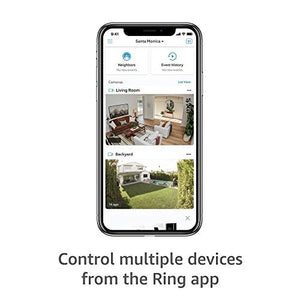 Ring Stick Up Cam Battery HD security camera with two-way talk, Works with Alexa - White
