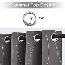 Load image into Gallery viewer, StangH Printed Blackout Curtains 84 inch Length Living Room Thermal Insulated Wave Line Dots Curtains Room Darkening Grommet Curtains for Sliding Glass Door, Grey, W52 x L84-inch, Grey, 2 Panels
