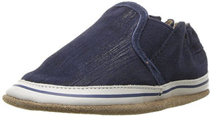 Robeez Kids Crosshatch Crib Shoe, Leather Liam Basic - Indigo, 0-6 Months M US Infant