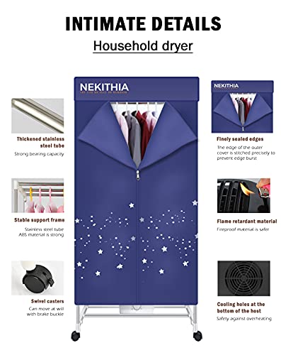 Load image into Gallery viewer, Clothes Dryer 1000W Portable Drying Rack 1.5 Meters Double layer Small Electric Wardrobe Home Apartments Travel RV Dryer Combo