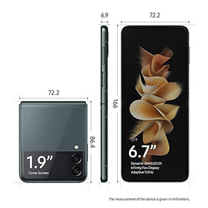 SAMSUNG Galaxy Z Flip 3 5G Factory Unlocked Android Cell Phone US Version Smartphone Flex Mode Intuitive Camera Compact 128GB Storage US Warranty, Green (Renewed)