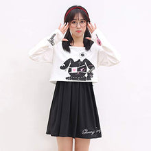 Load image into Gallery viewer, Cute Dress for Teens Girl Two Piece Set Bunny Prints Casual Cotton Dresses for Spring Autumn (M) Black White
