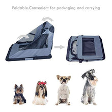 Load image into Gallery viewer, JESPET Soft Dog Crates Kennel for Pets, 3 Door Soft Sided Folding Travel Pet Carrier with Straps and Fleece Mat for Dogs, Cats, Rabbits, Grey Blue &amp; Beige (26&quot; L x 20&quot; W x 20&quot; H, Grey)
