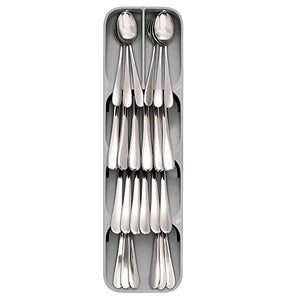 Joseph Joseph DrawerStore Compact Cutlery Organizer Kitchen Drawer Tray, Small, Gray
