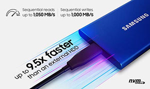 SAMSUNG T7 Portable SSD 1TB - Up to 1050MB/s - USB 3.2 External Solid State Drive, Red (MU-PC1T0R/AM)