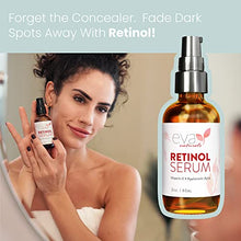 Load image into Gallery viewer, Eva Naturals Retinol Serum for Face with Hyaluronic Acid, Vitamin E &amp; Organic Aloe - Retinol Face Serum that Reduce Wrinkles, Fine Lines &amp; Dark Spots - Vitamin A, Anti Aging Serum (Double Sized 2oz Bottle), 2 Pack
