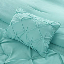 Load image into Gallery viewer, Comfort Spaces Cavoy Faux Silk Comforter Set - Luxe Diamond Tufting, All Season Bedding, Matching Bed Skirt, Decorative Pillows, King(104"x90") Aqua 5 Piece
