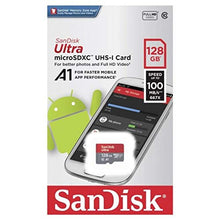 Load image into Gallery viewer, SanDisk 128GB Ultra Micro SDXC Memory Card Works with Samsung Galaxy Tab A 10.5, J3, J4, J7 Star, Amp Prime 3 Cell Phones UHS-I Class 10 100mb/s Bundle with Everything but Stromboli Card Reader
