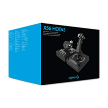 Load image into Gallery viewer, Logitech G X56 H.O.T.A.S Throttle and Joystick Flight Simulator Game Controller, 4 Spring Options, +189 Programmable Controls, RGB Lighting, 2x USB, PC - Black
