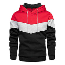 Load image into Gallery viewer, Men's Long Sleeve Pullover Hooded Shirt Autumn Winter Casual Sweatshirt Top Blouse Tracksuits Loose Jackets Coats Red
