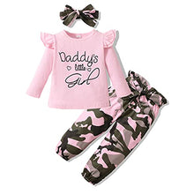 Load image into Gallery viewer, Toddler Girl Clothes Long Sleeve Ruffle Top + Camouflage Pant Sets Toddler Girl Fall Winter Outfits
