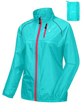 Load image into Gallery viewer, Little Donkey Andy Women&#39;s Lightweight Waterproof Cycling Running Rain Jacket, Packable Windbreaker Fall Jacket Light Blue Size M
