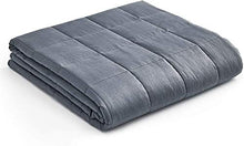 Load image into Gallery viewer, YnM Weighted Blanket — Heavy 100% Oeko-Tex Certified Cotton Material with Premium Glass Beads (Dark Grey, 48&#39;&#39;x72&#39;&#39; 15lbs), Suit for One Person(~140lb) Use on Twin/Full Bed
