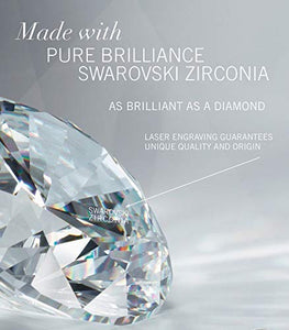 14k Solid White Gold ROUND Stud Earrings with Genuine Swarovski Zirconia | 2.5 CT.TW. | With Gift Box